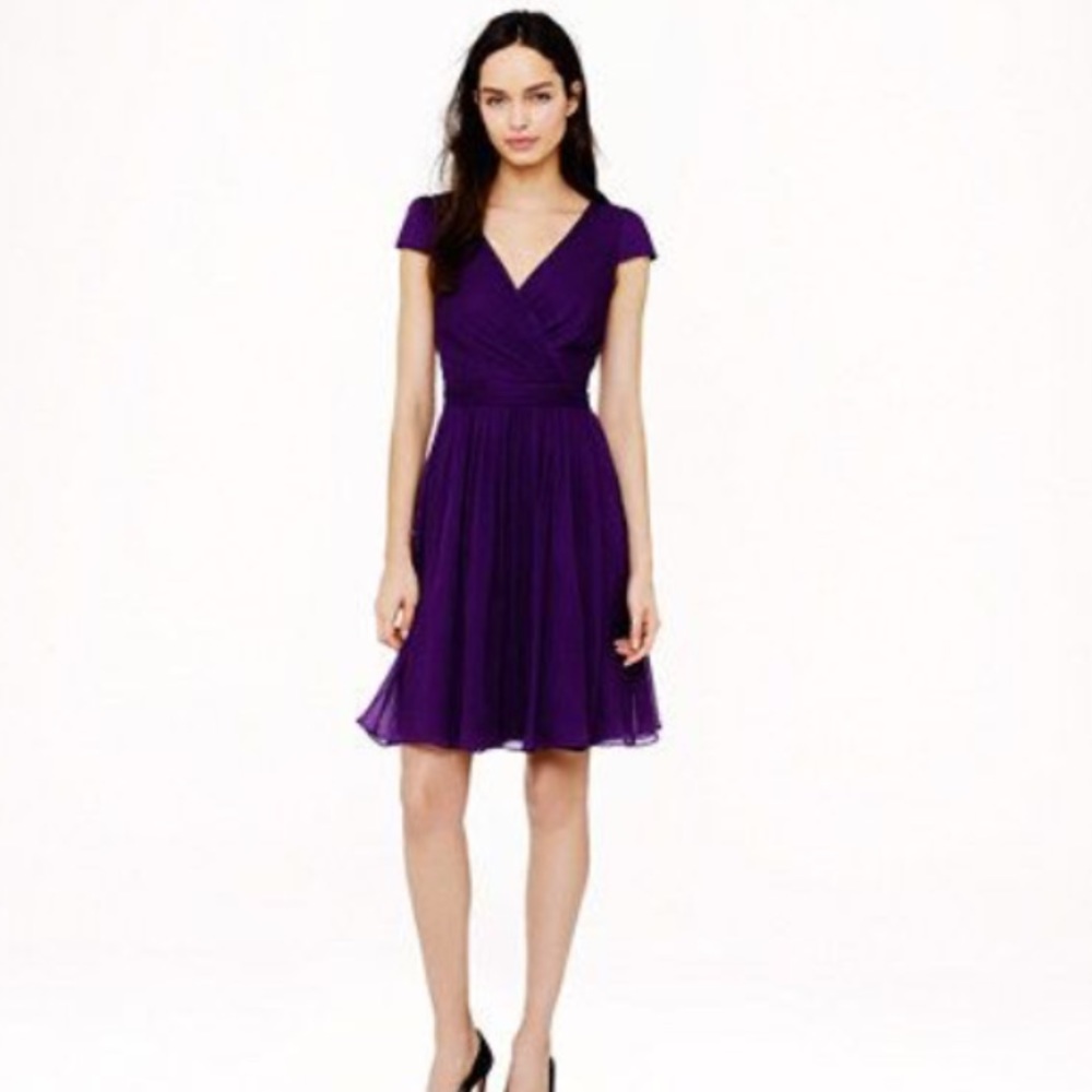 Silk J crew cap sleeve dress